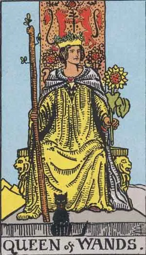 Rider-Waite, Queen of Wands