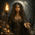 Hekate's offering in a moonlit forest-sm