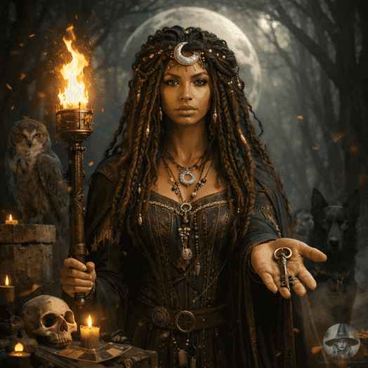 Hekate’s offering in a moonlit forest Hekate's offering in a moonlit forest-sm